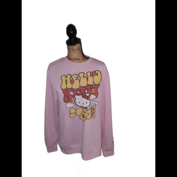 Sanrio Medium Hello KItty Pink Graphic Crewneck Sweatshirt NWT - Picture 12 of 12